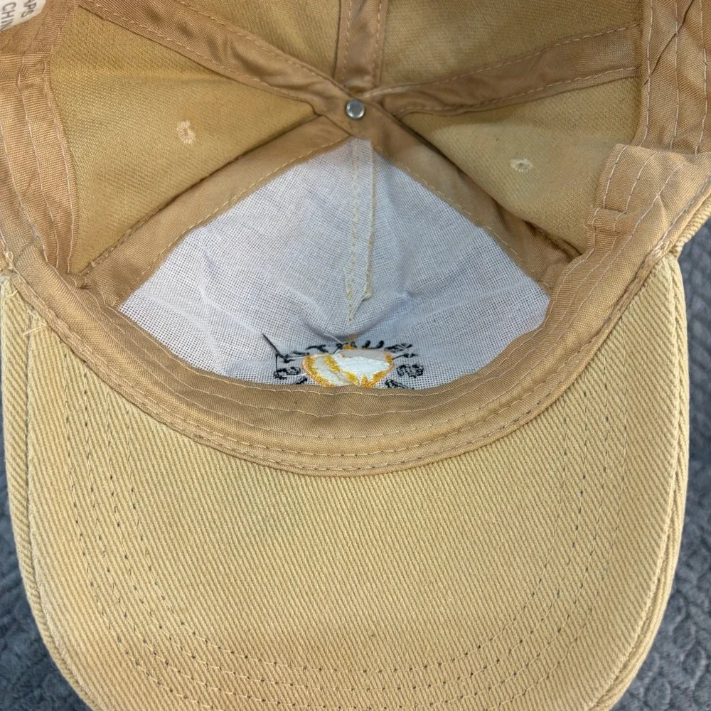 Buutu Safaris Mens Tan Khaki Embroidered Bird Logo Baseball Hat Adjustable Cap